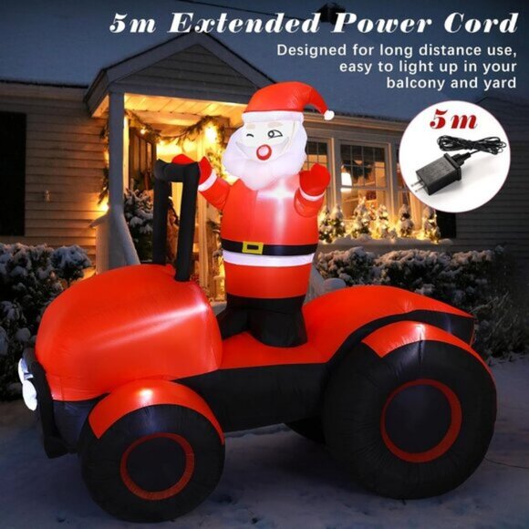 ⚡7.8FTChristmas Inflatables Red Truck Light Yard Outdoor Decorations - Picture 5 of 10